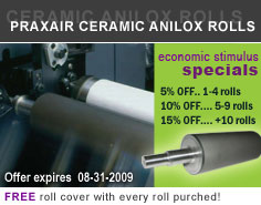 Praxair Ceramic Anilox Rolls